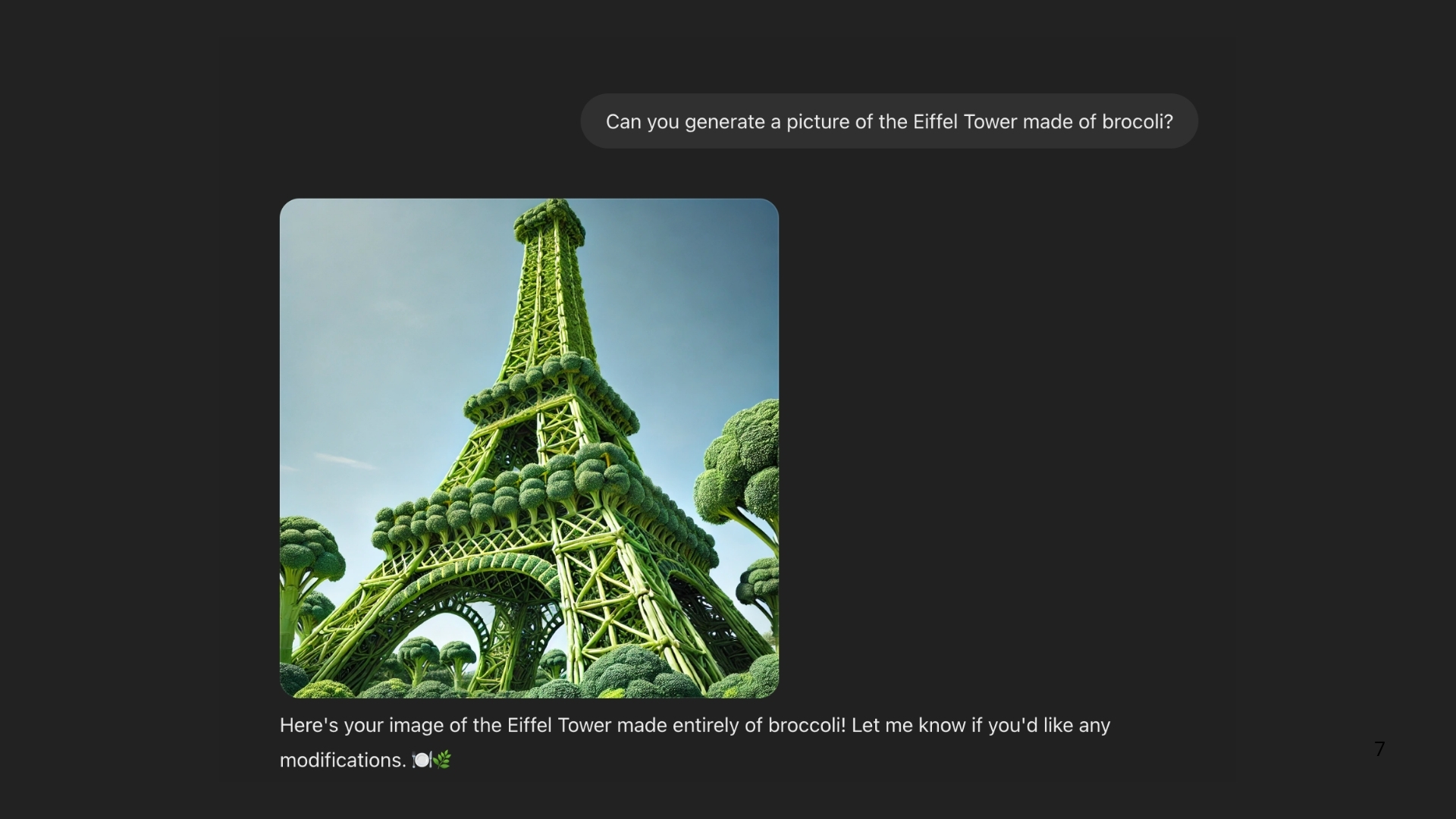 Torre Eiffel de brócolis